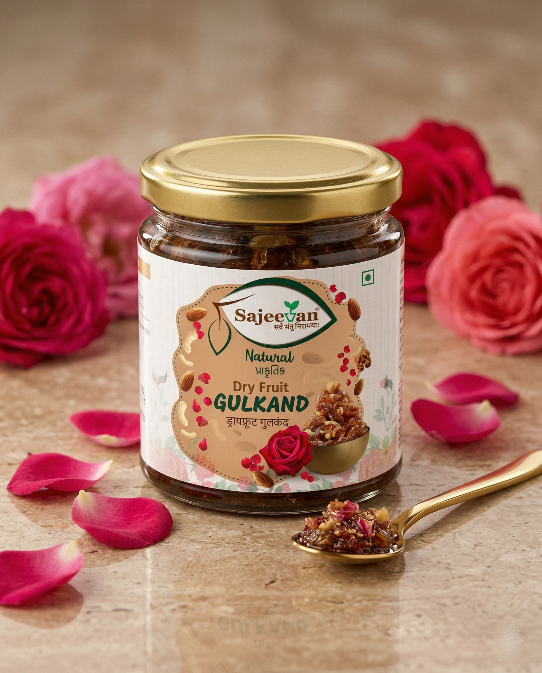 Sajeevan Dry Fruit Gulkand | Chaitri Roses & Nuts | Natural Cooling Digestive | Sun-Dried & Organic