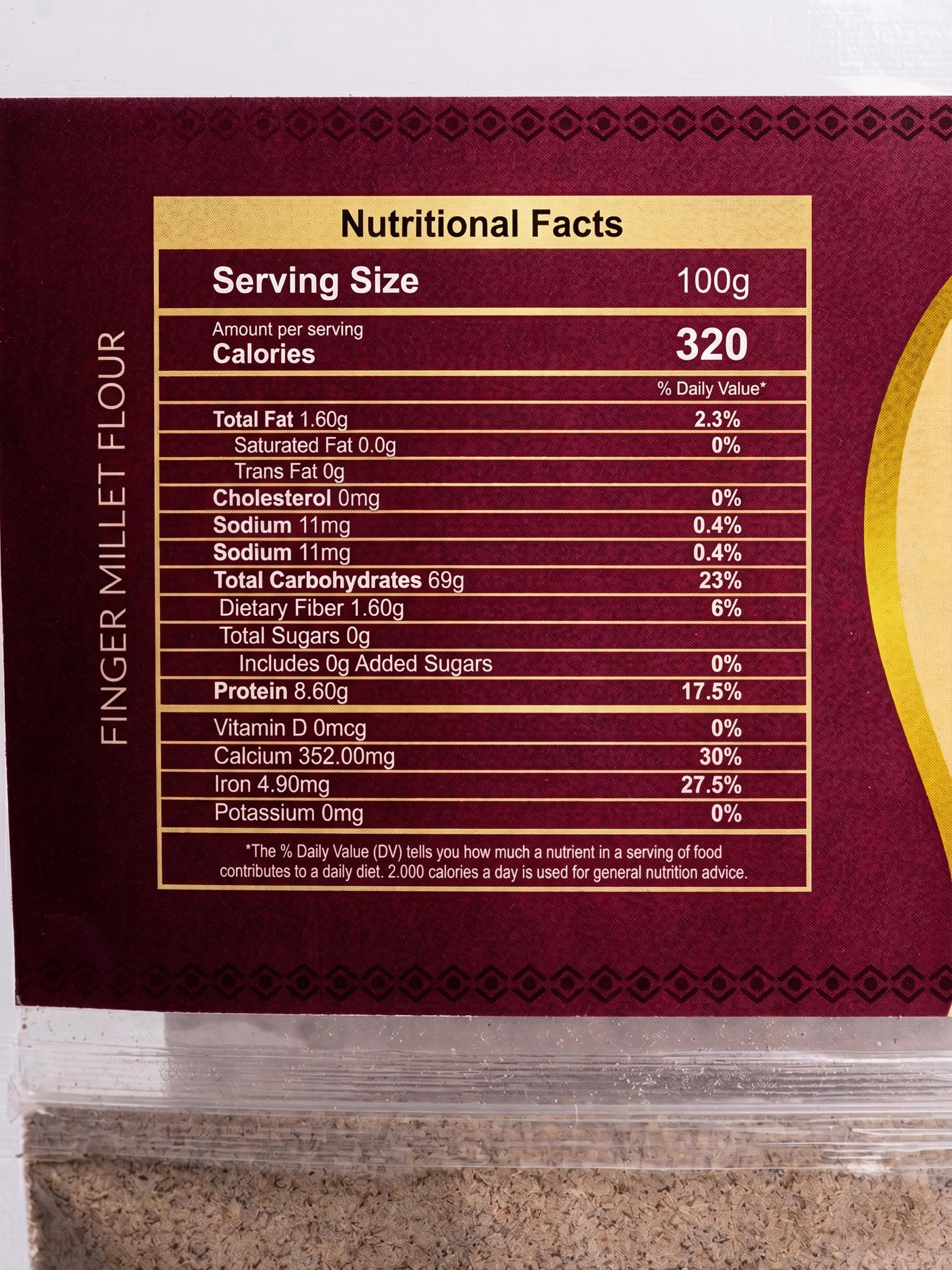 Sajeevan Natural Ragi Flour (Finger Millet Atta) 500g – Nutrient-Rich & High Fiber