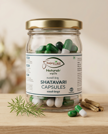 Sajeevan Natural Shatavari Capsules – Supports Hormonal Balance, Energy & Reproductive Health | 60 Capsules