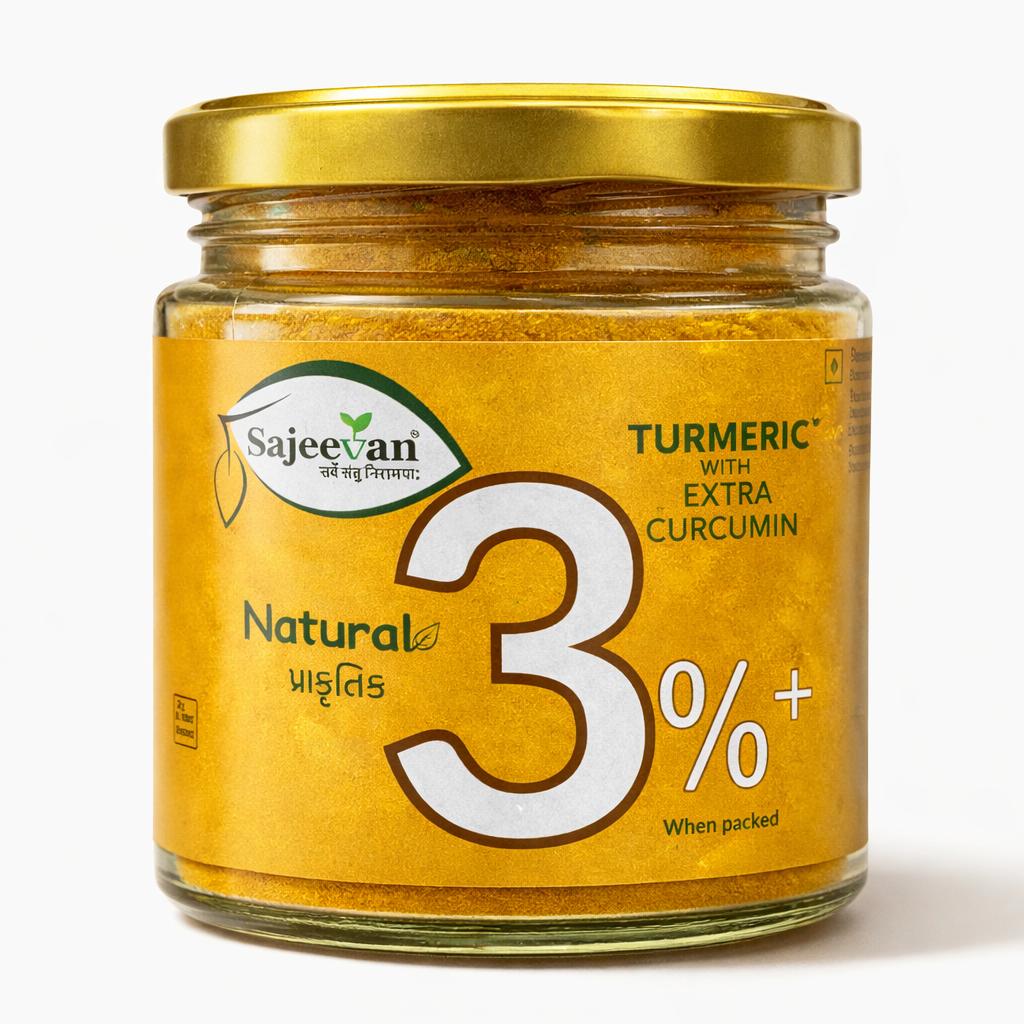 Sajeevan Natural Turmeric 3%+ Curcumin | Anti-Inflammatory & Wellness Supplement | 100g