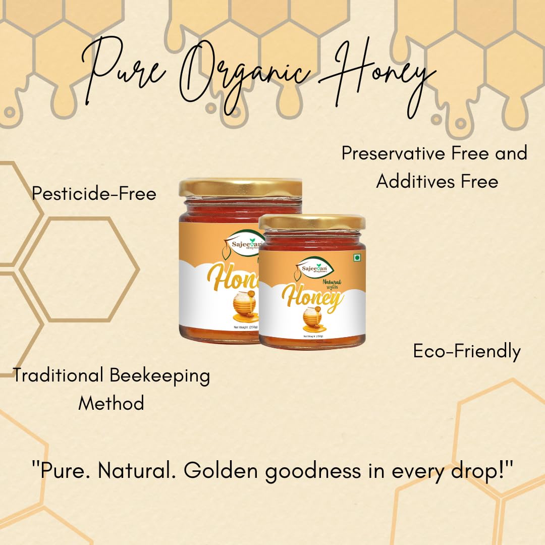 Sajeevan Pure Organic Honey 250g | Raw & Pesticide-Free | No Added Sugar | Supports Immunity & Digestion