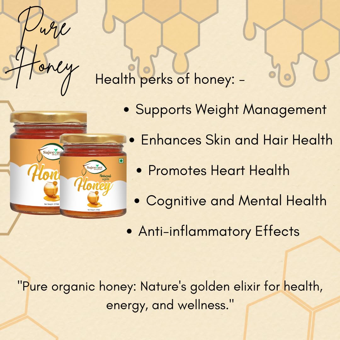 Sajeevan Pure Organic Honey 250g | Raw & Pesticide-Free | No Added Sugar | Supports Immunity & Digestion