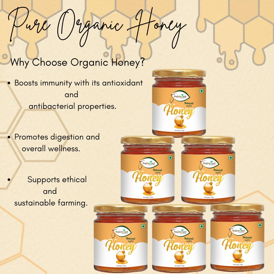 Sajeevan Pure Organic Honey 250g | Raw & Pesticide-Free | No Added Sugar | Supports Immunity & Digestion