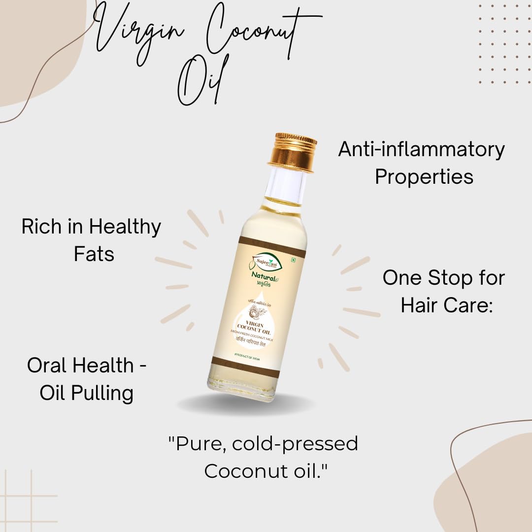 Sajeevan Pure Virgin Coconut Oil | Cold-Pressed from Fresh Coconut Milk | 100ml
