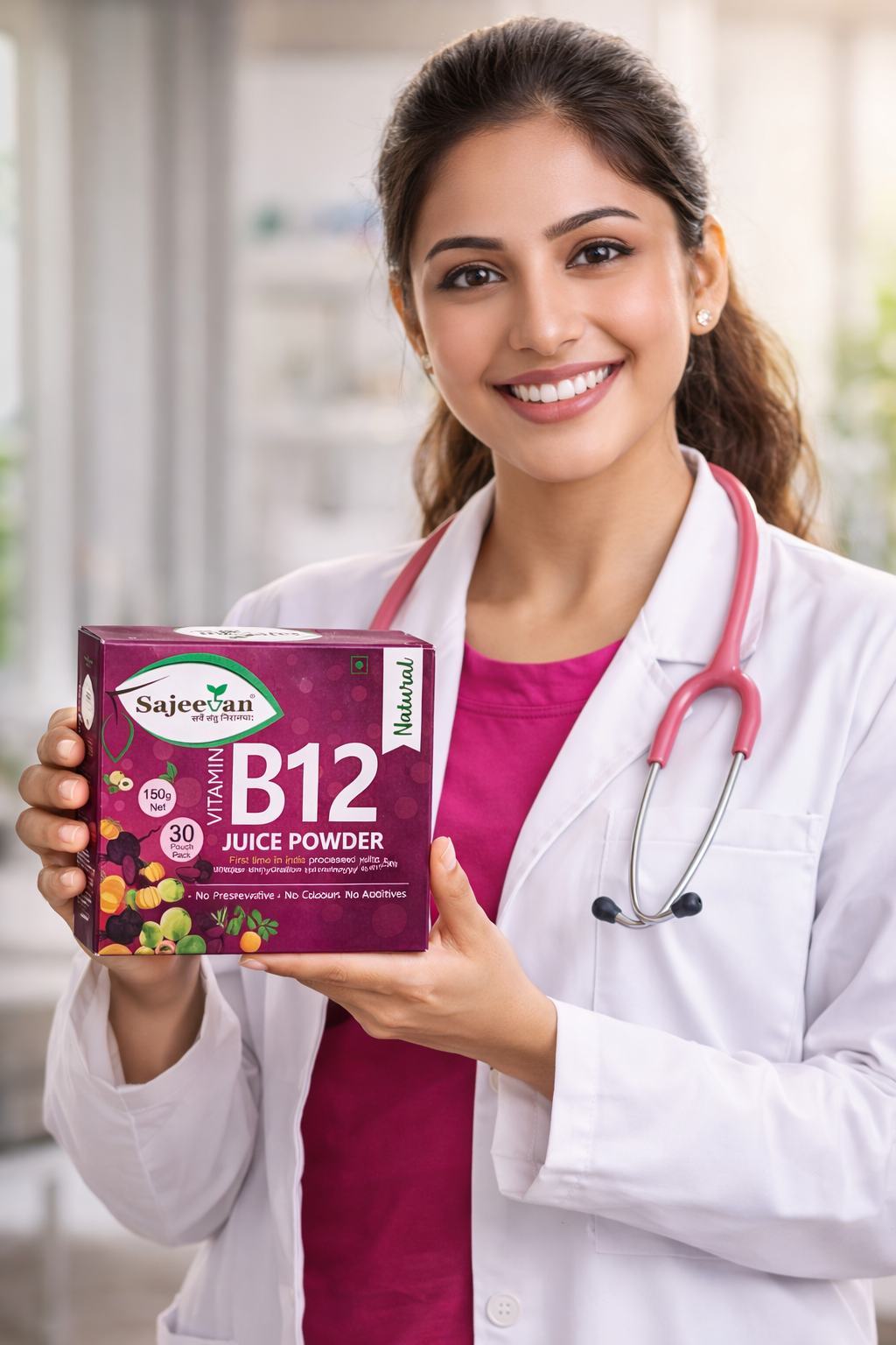 Sajeevan Vitamin B12 Juice Powder | Natural Energy & Immunity Booster | 30 Sachets (150g)